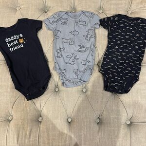 Carter's Blue and Gray Bodysuit Set Soft Cotton One Pieces